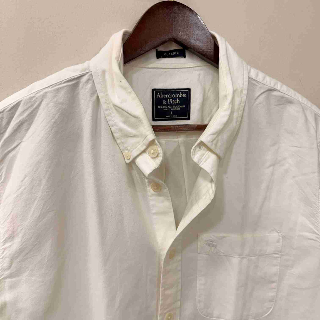 Abercrombie & Fitch white solid shirt