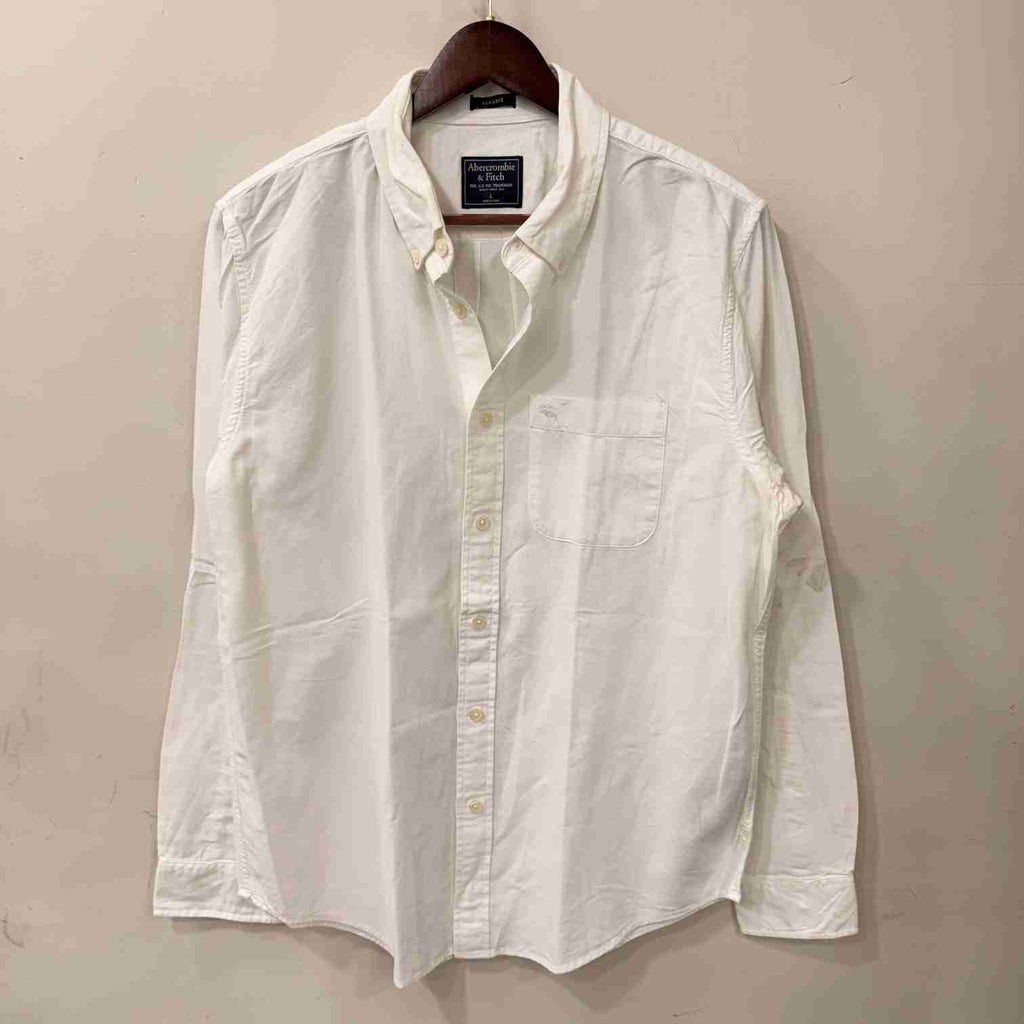 Abercrombie & Fitch white solid shirt