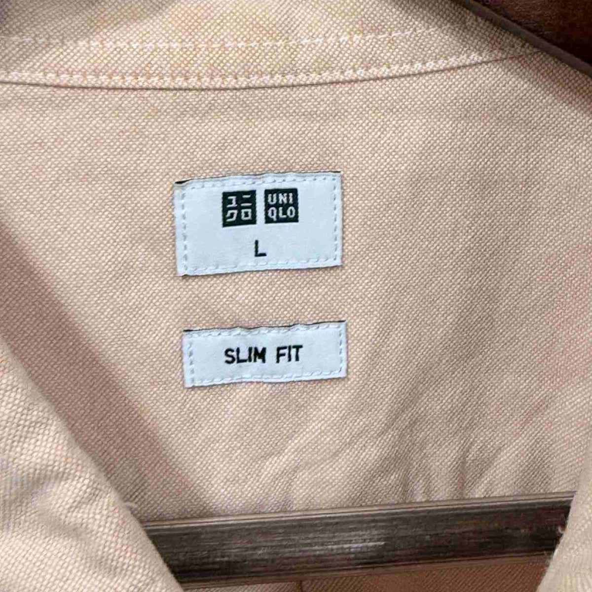 Uniqlo peach solid slim-fit shirt