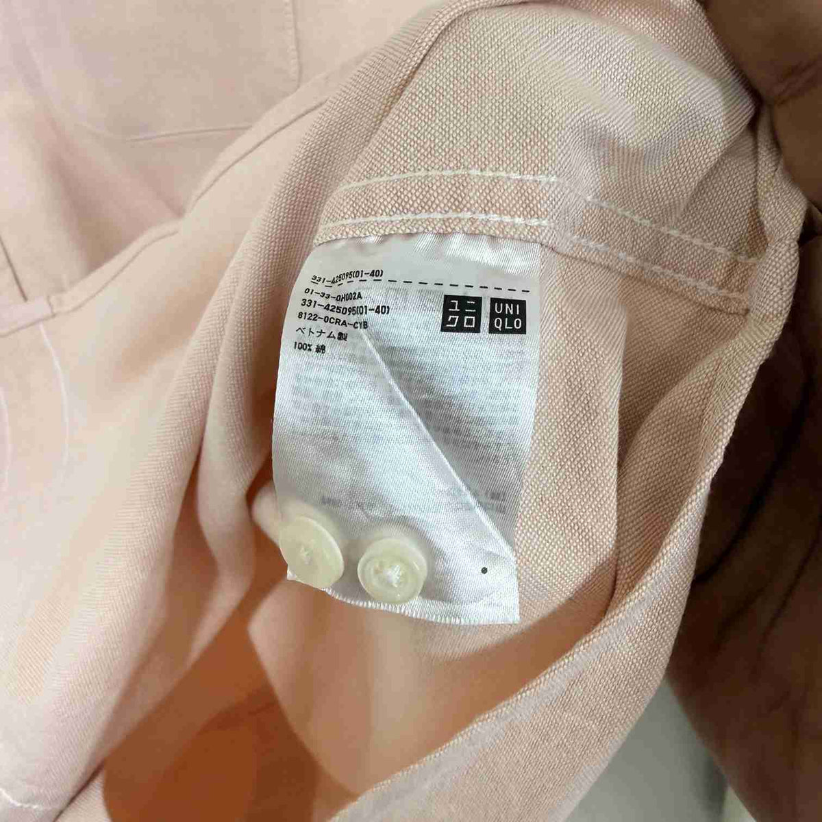 Uniqlo peach solid slim-fit shirt