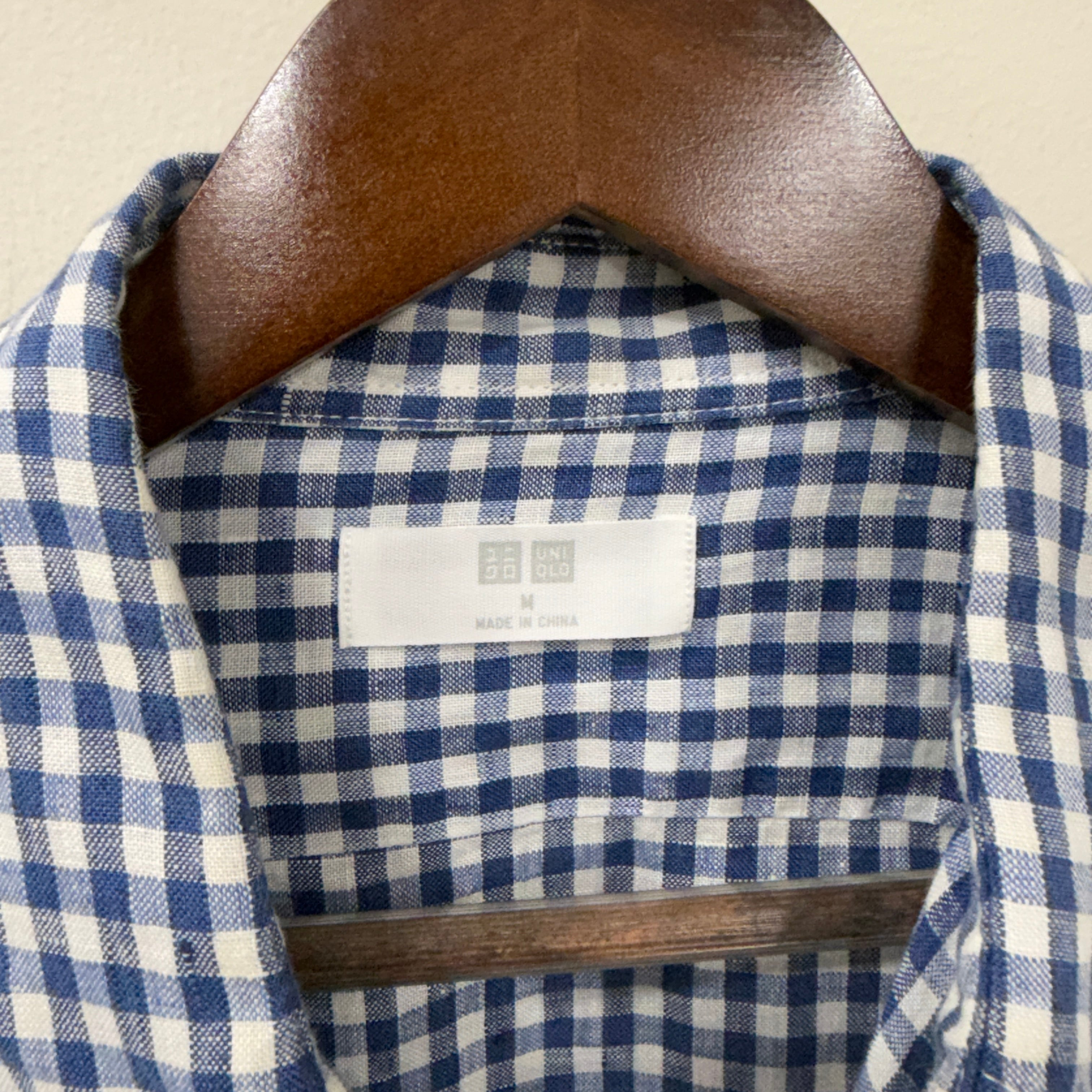 Uniqlo 100% linen checkered shirt