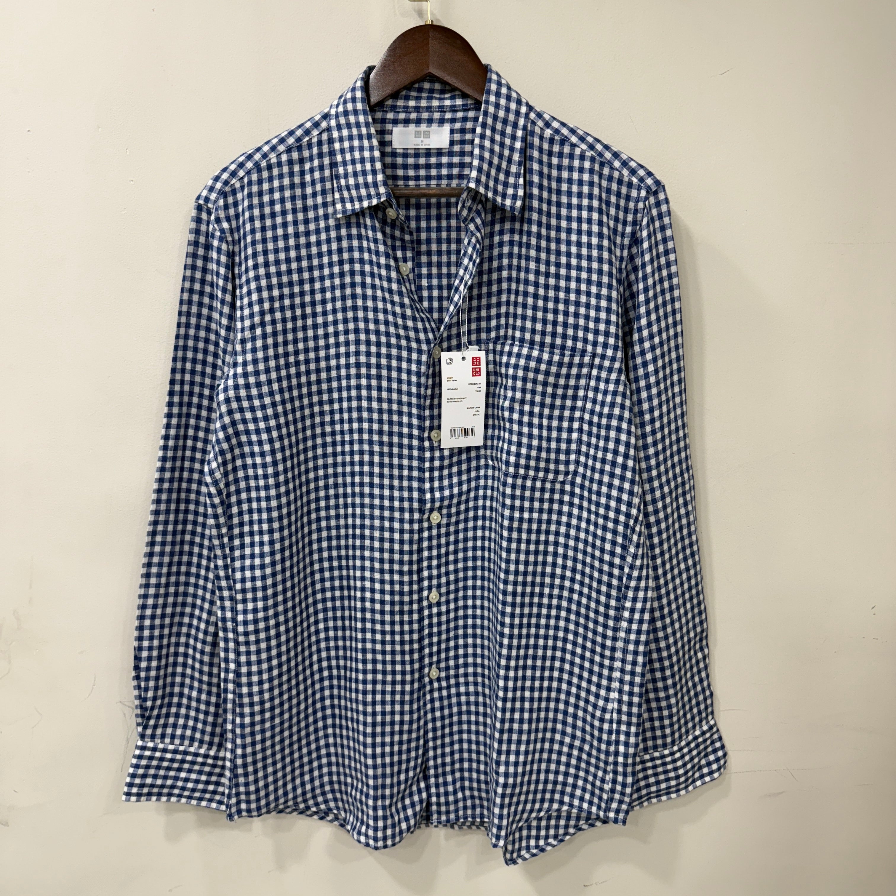 Uniqlo 100% linen checkered shirt