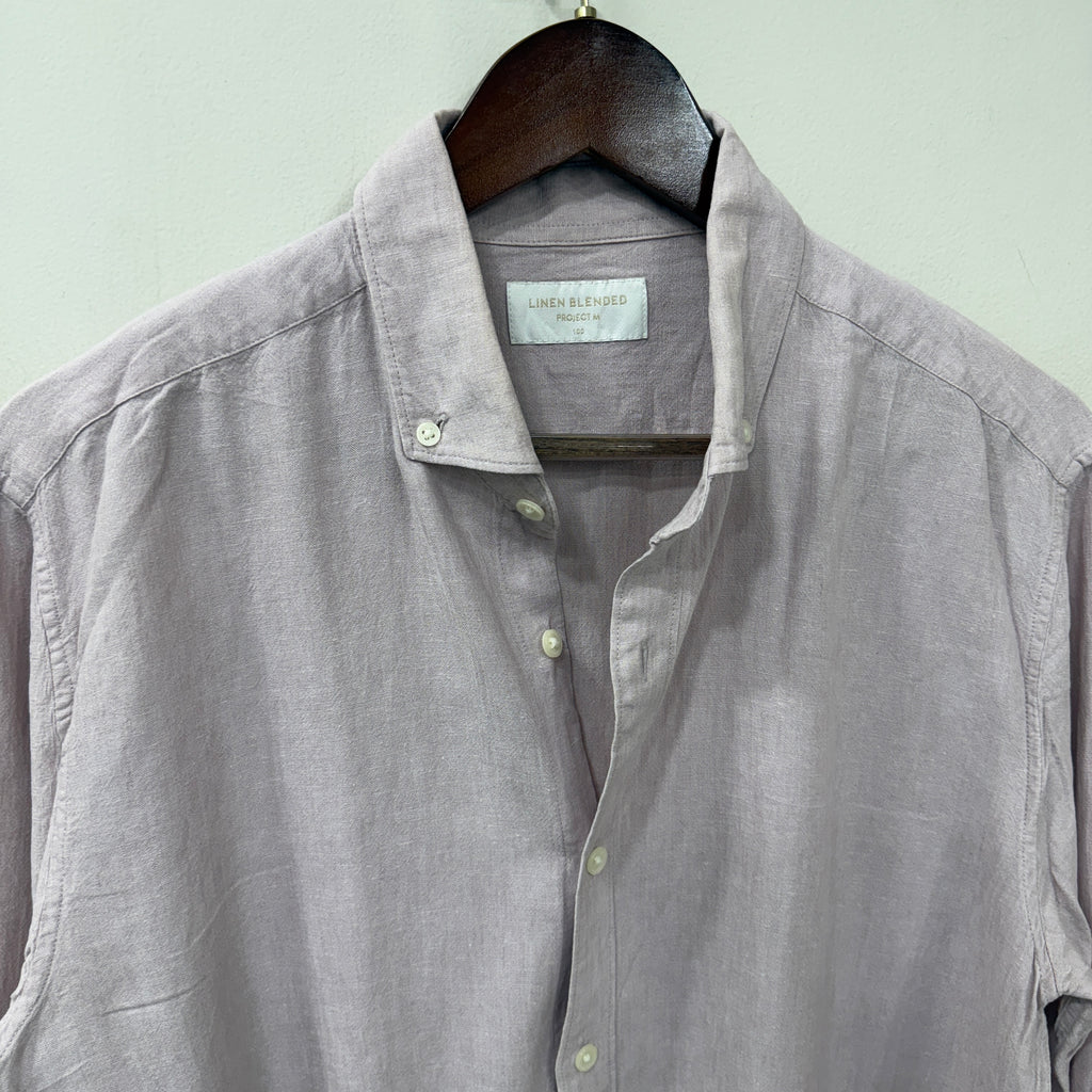 Project M dusty rose linen blend shirt