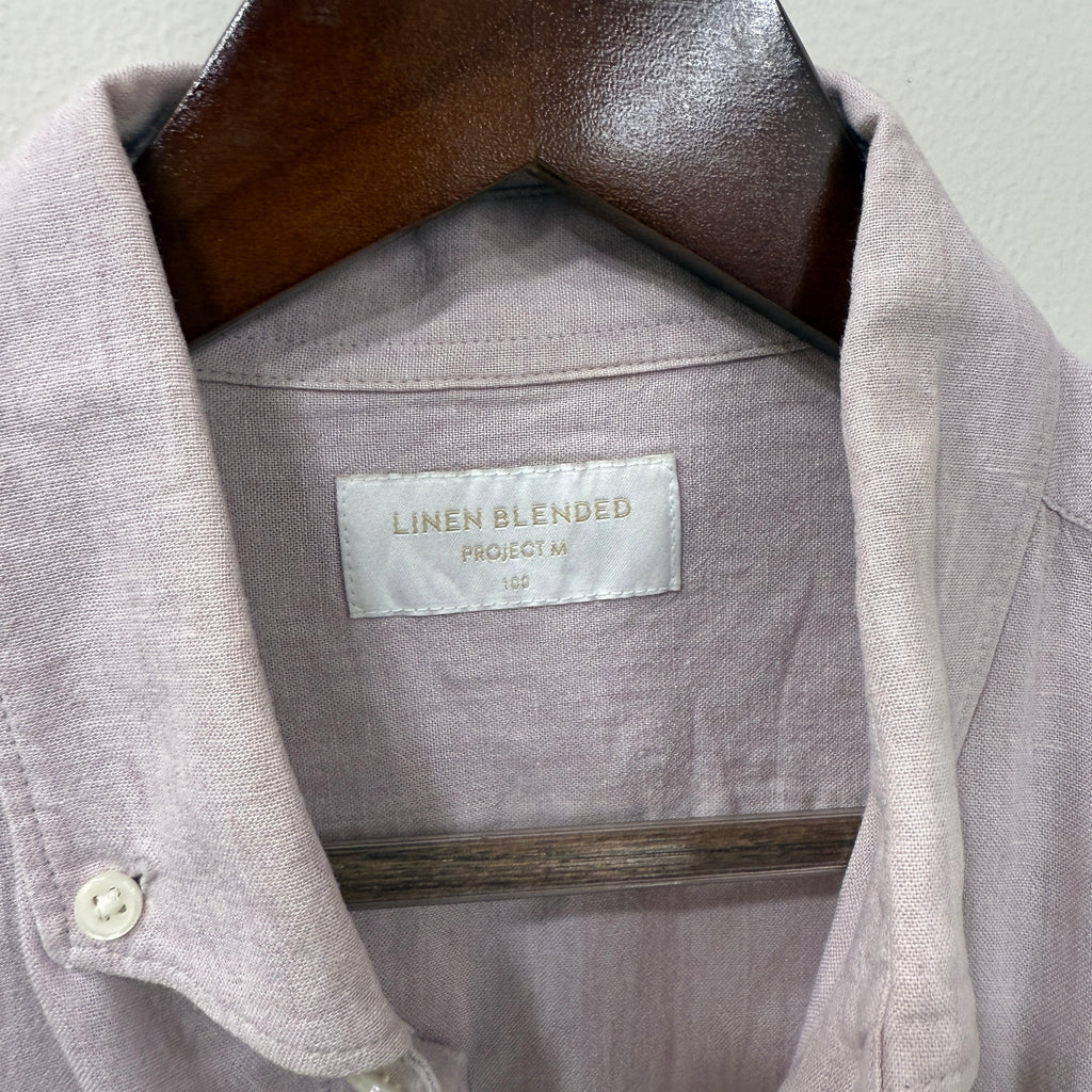 Project M dusty rose linen blend shirt
