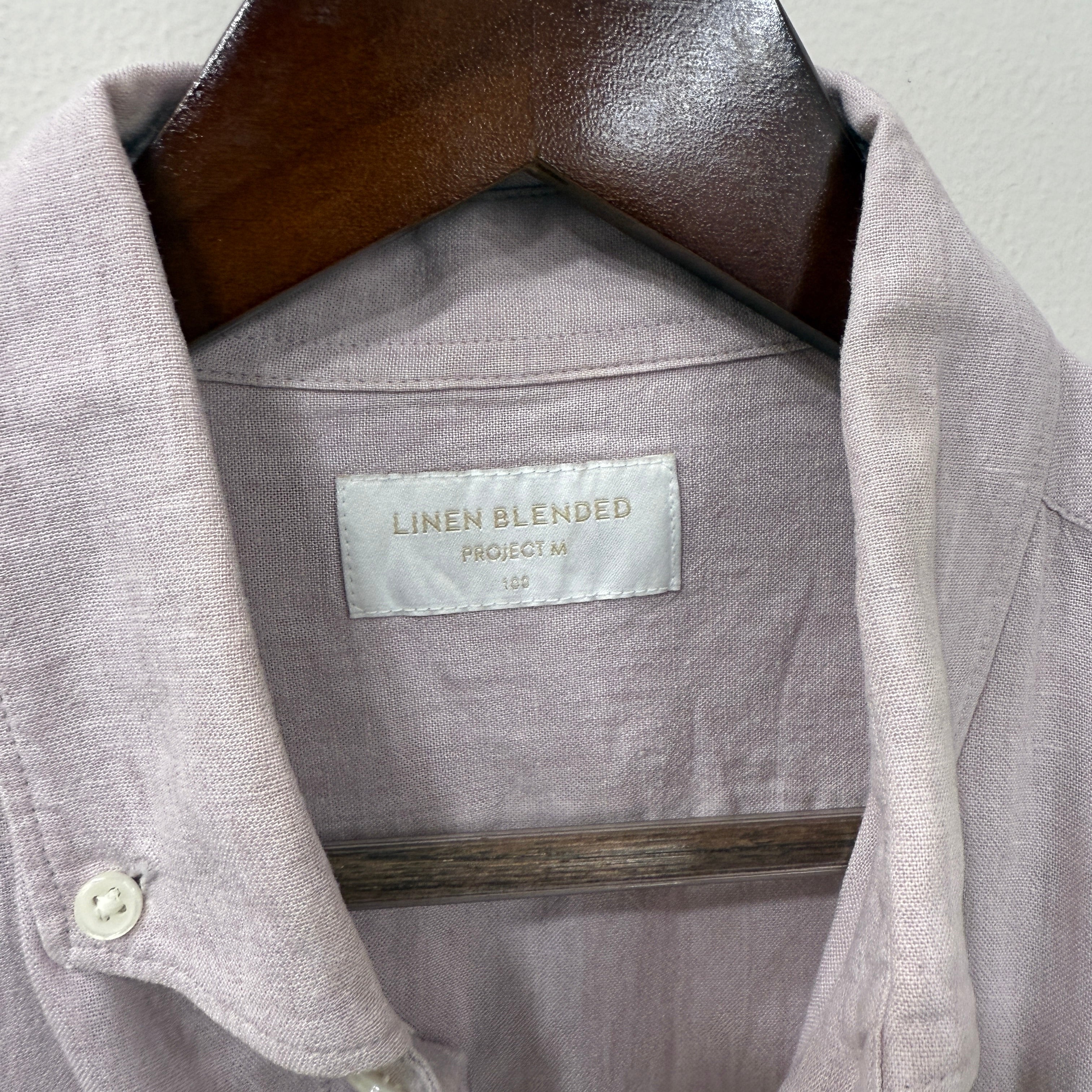 Project M dusty rose linen blend shirt