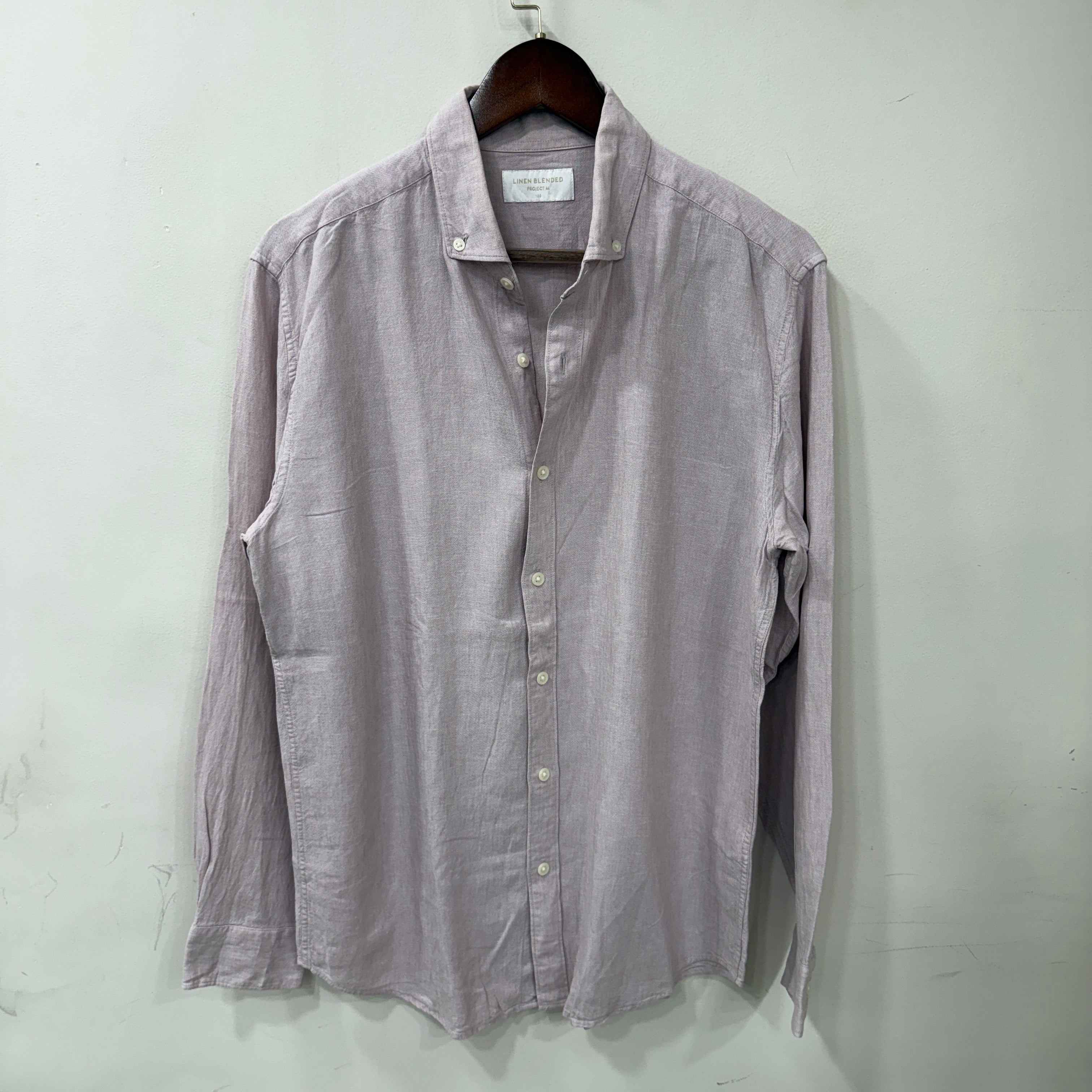 Project M dusty rose linen blend shirt