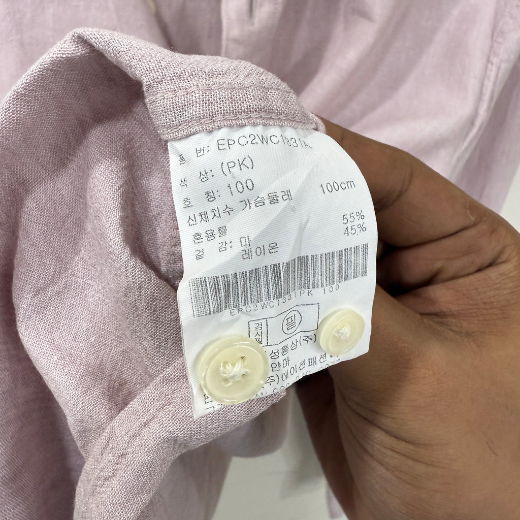 Project M dusty rose linen blend shirt