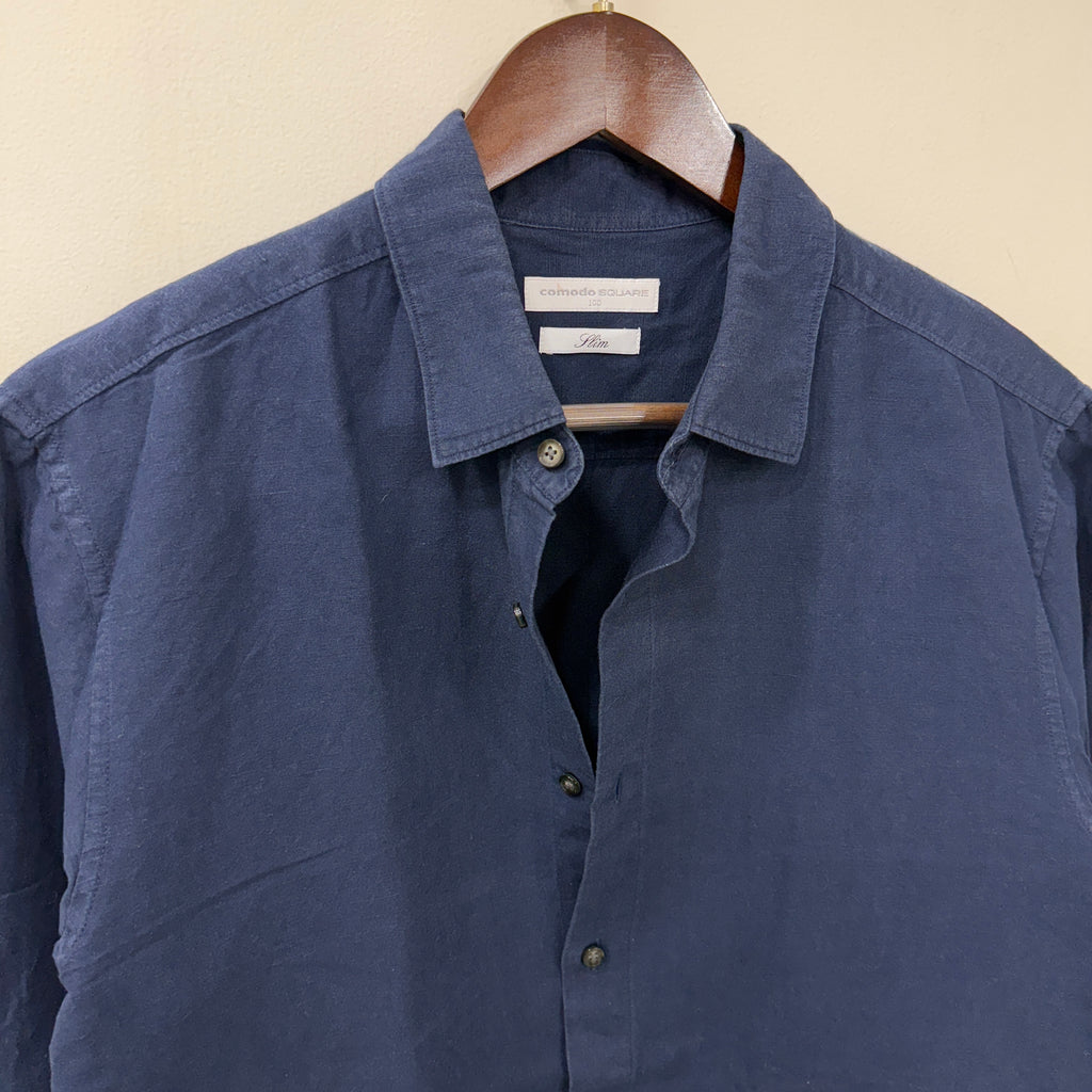 Navy blue linen shirt