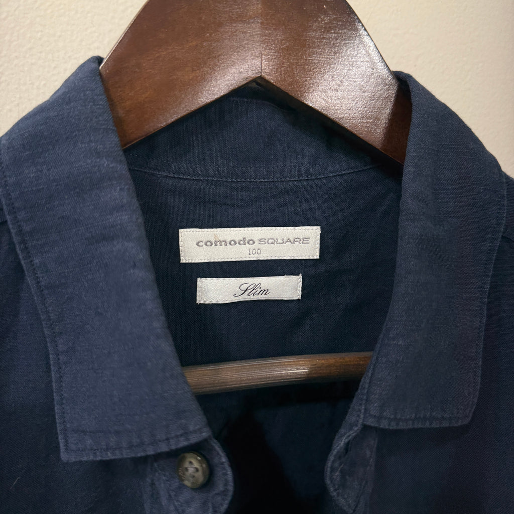 Navy blue linen shirt