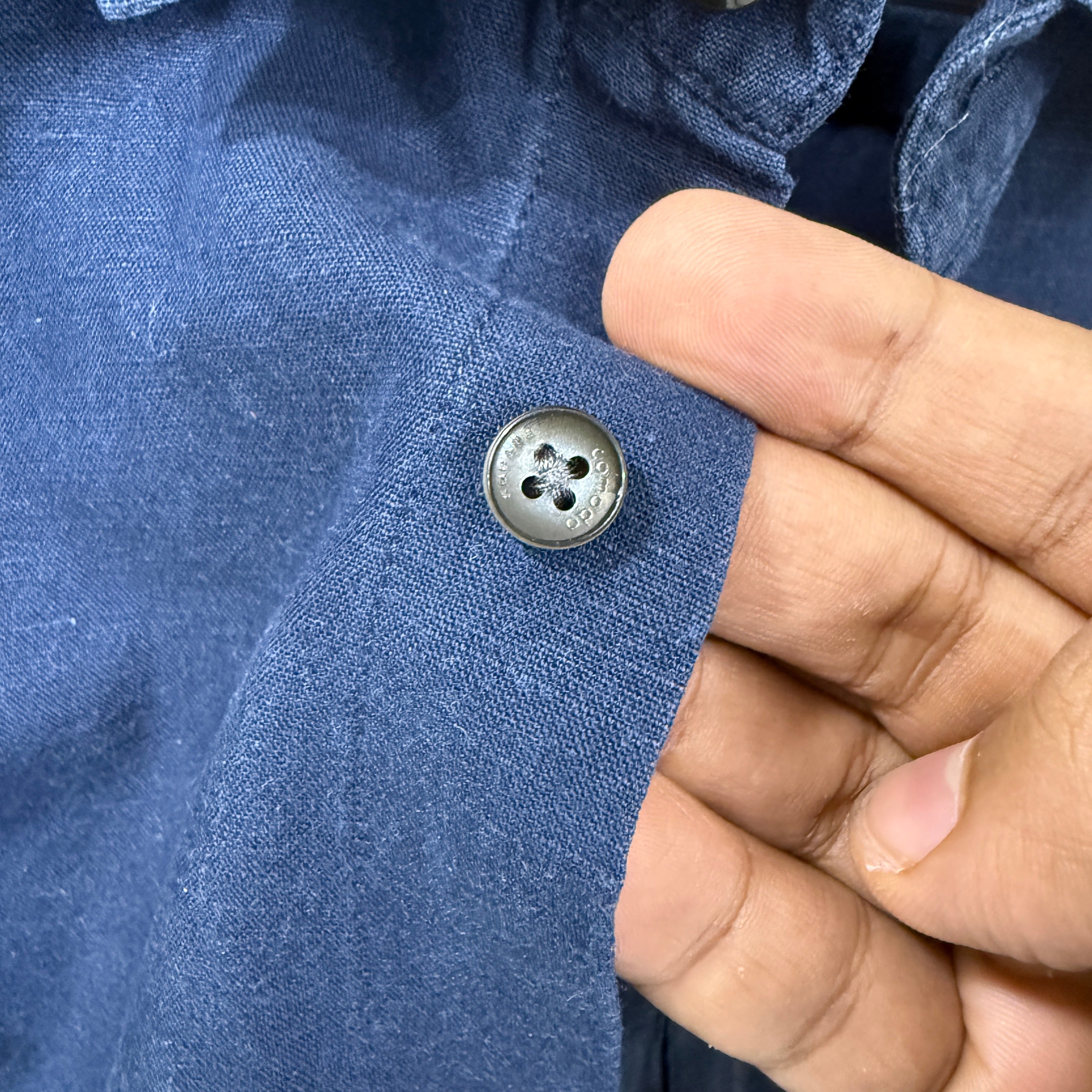 Navy blue linen shirt