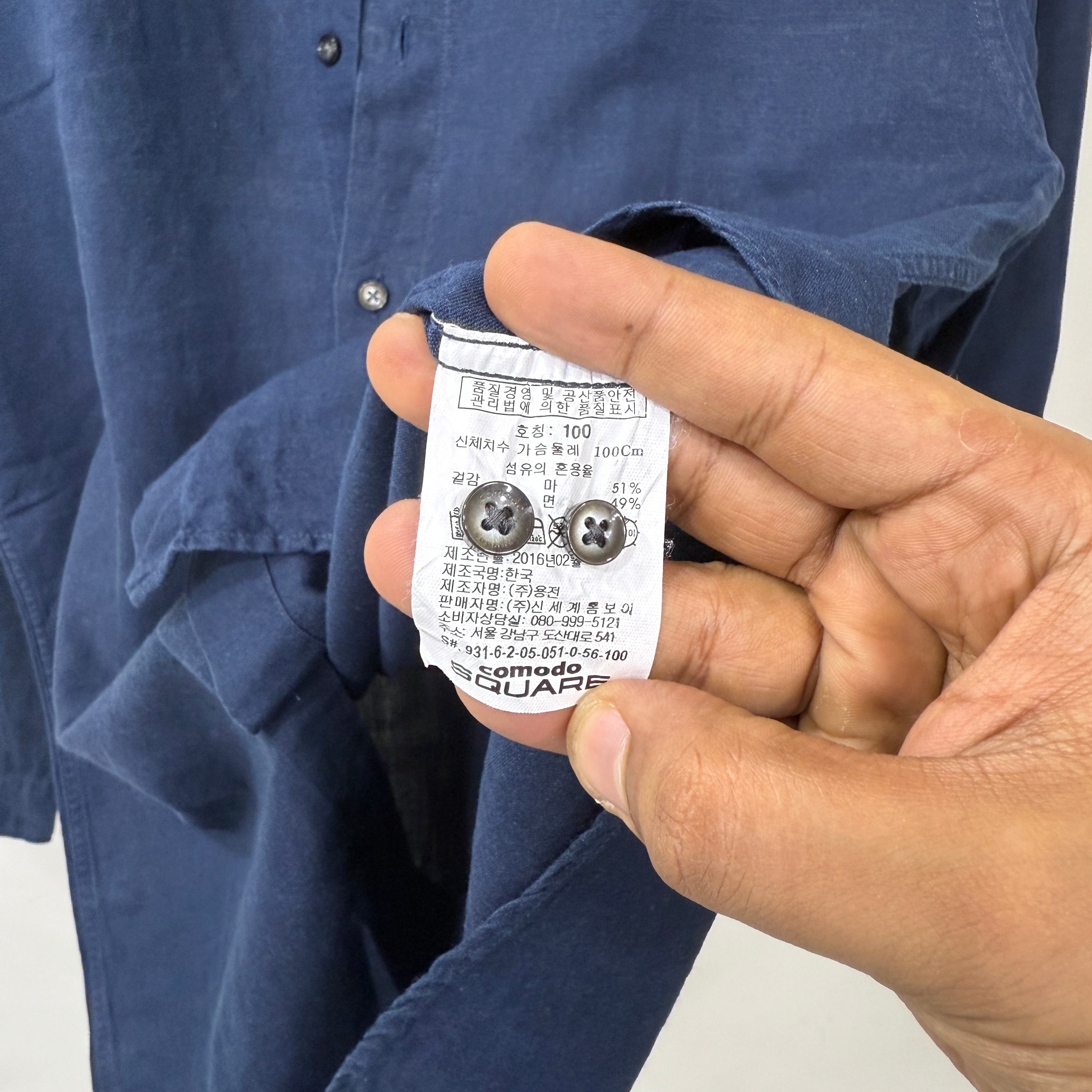 Navy blue linen shirt