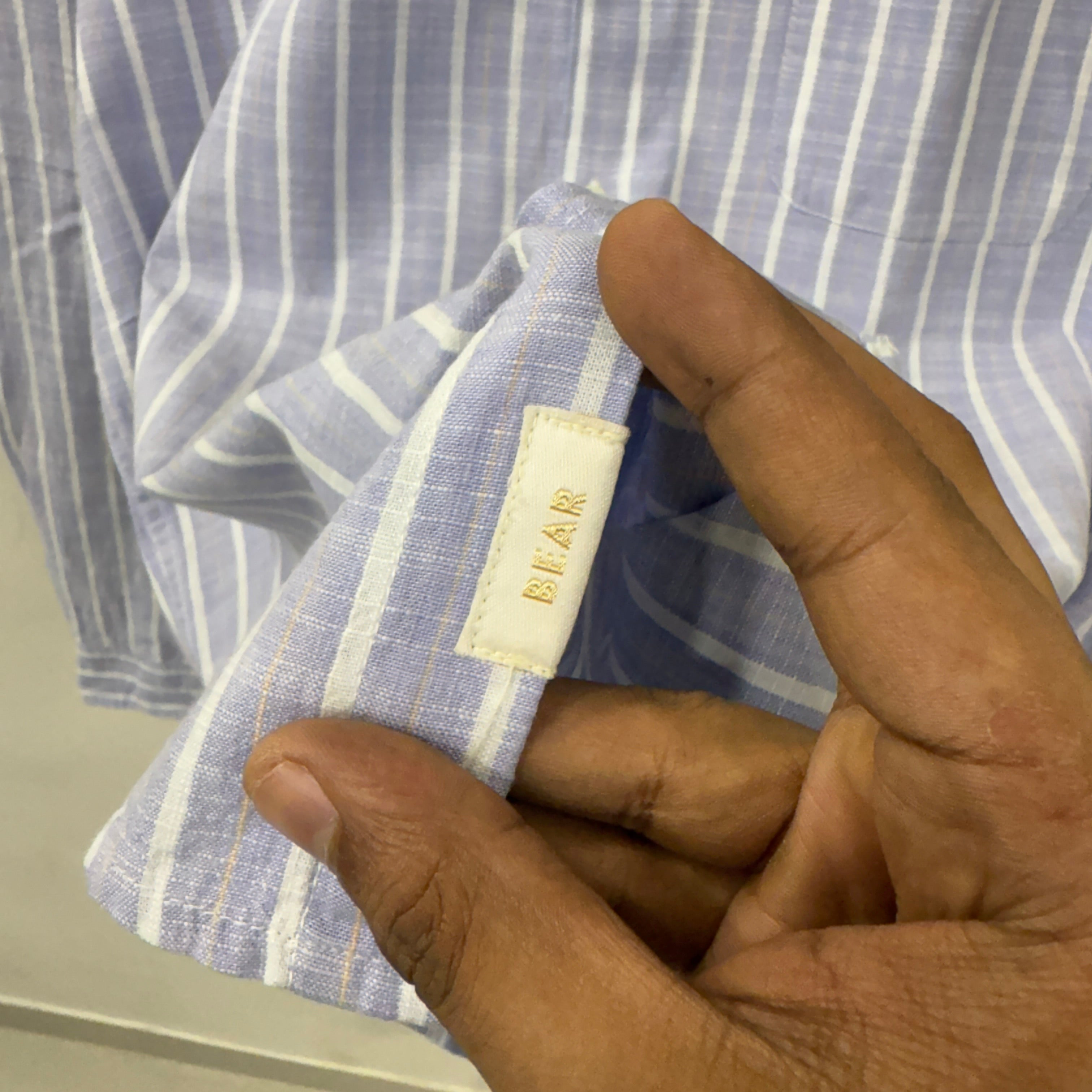 Bear House linen stripes shirt