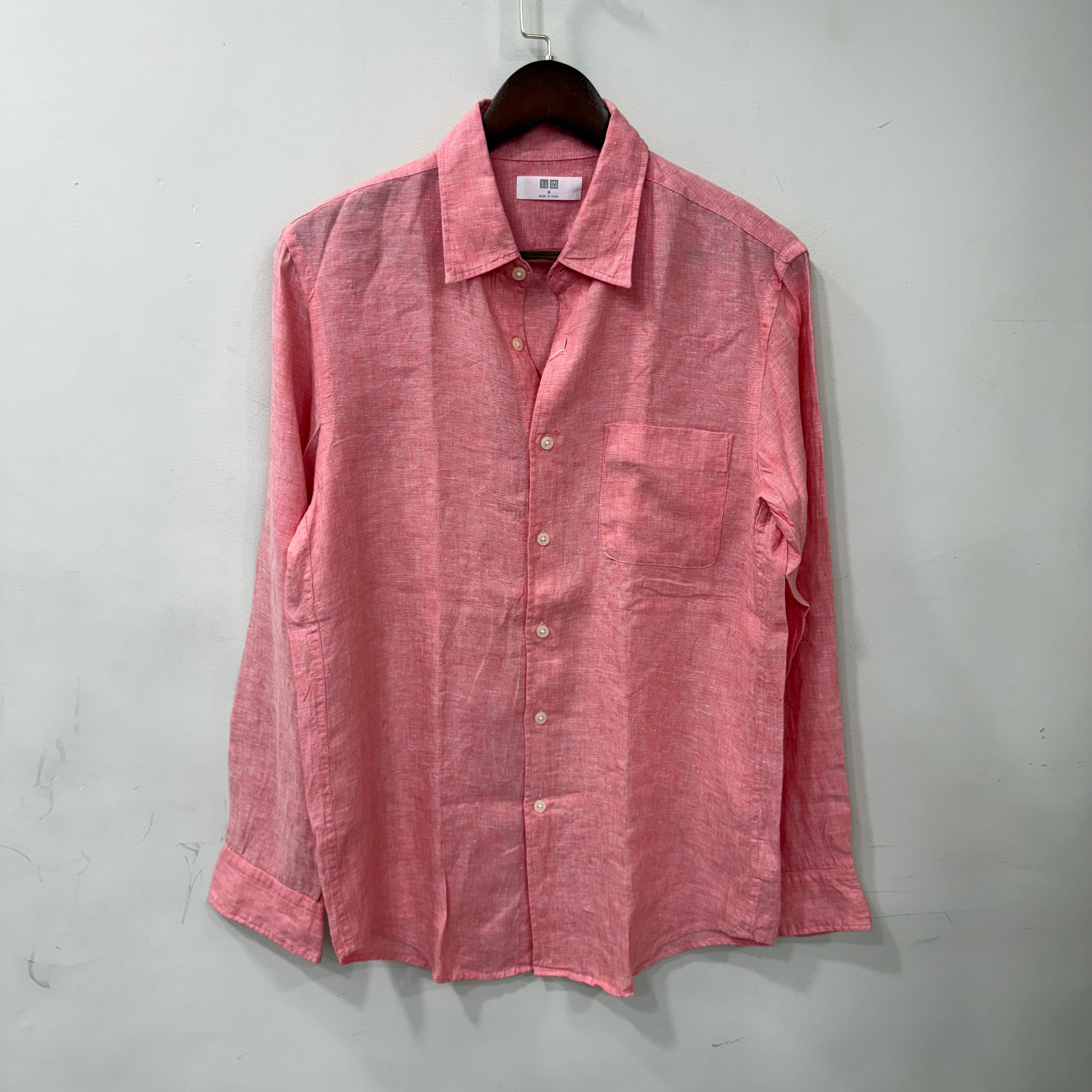 Uniqlo Dusty Rose 100% linen shirt