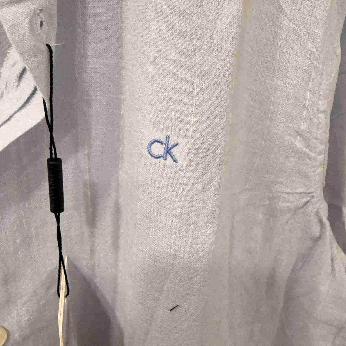 Calvin Klein light blue linen stripes shirt