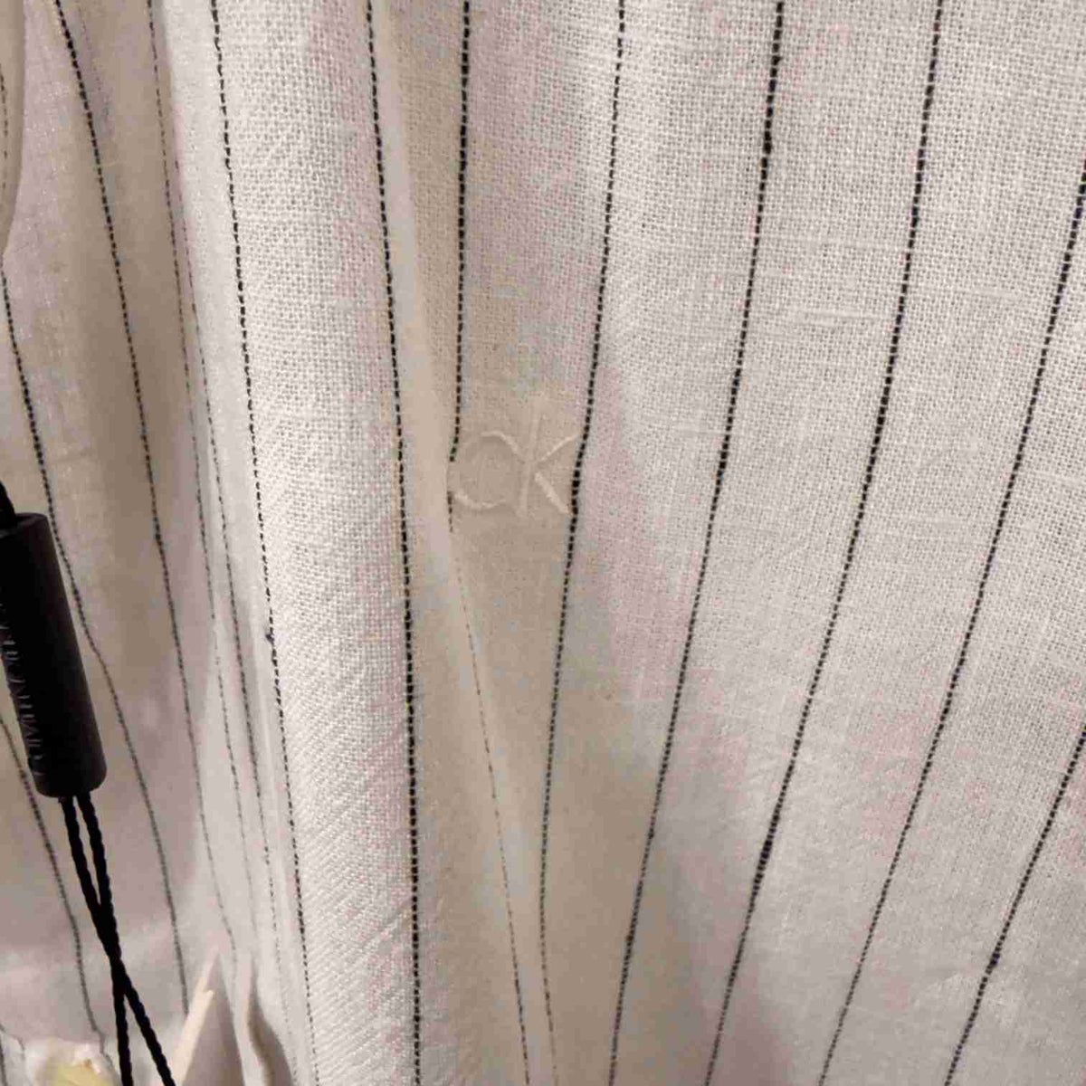 Calvin Klein cream linen stripes shirt