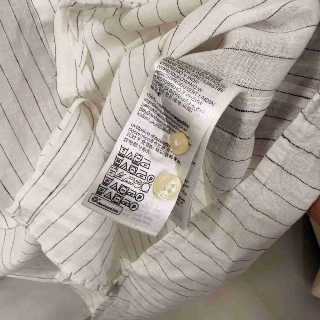 Calvin Klein cream linen stripes shirt
