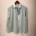 Calvin Klein sage green linen stripes shirt