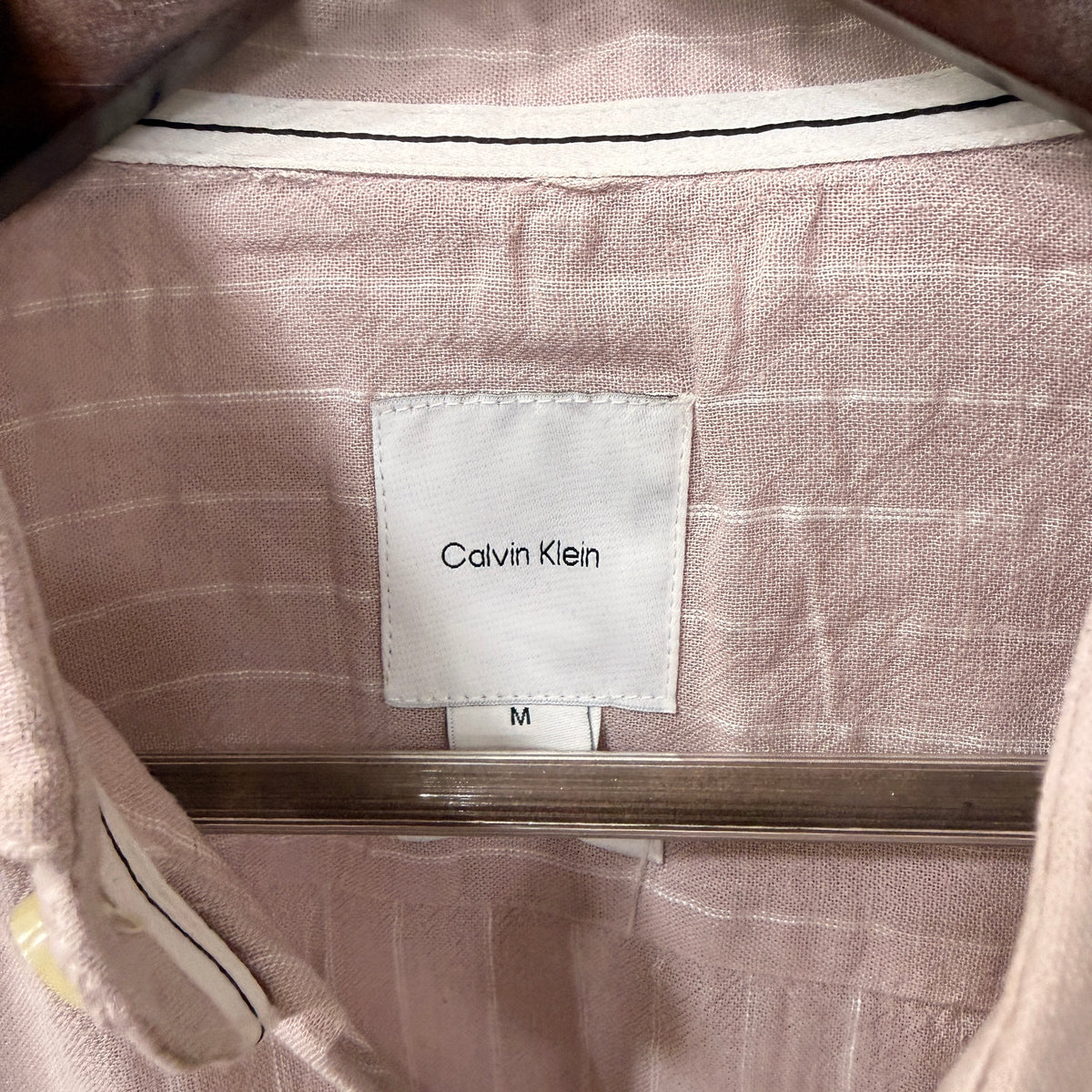 Calvin Klein purple linen stripes shirt