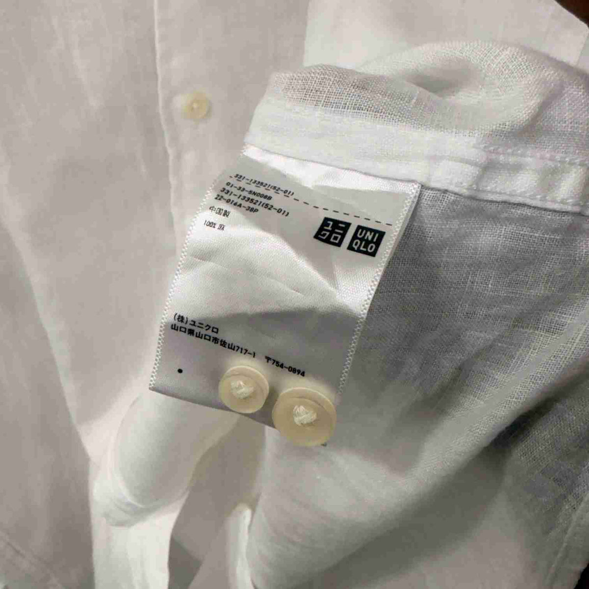 Uniqlo 100% linen white shirt
