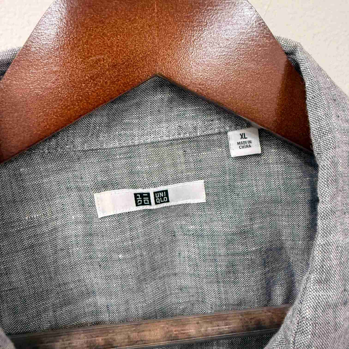 Uniqlo 100% linen grey shirt