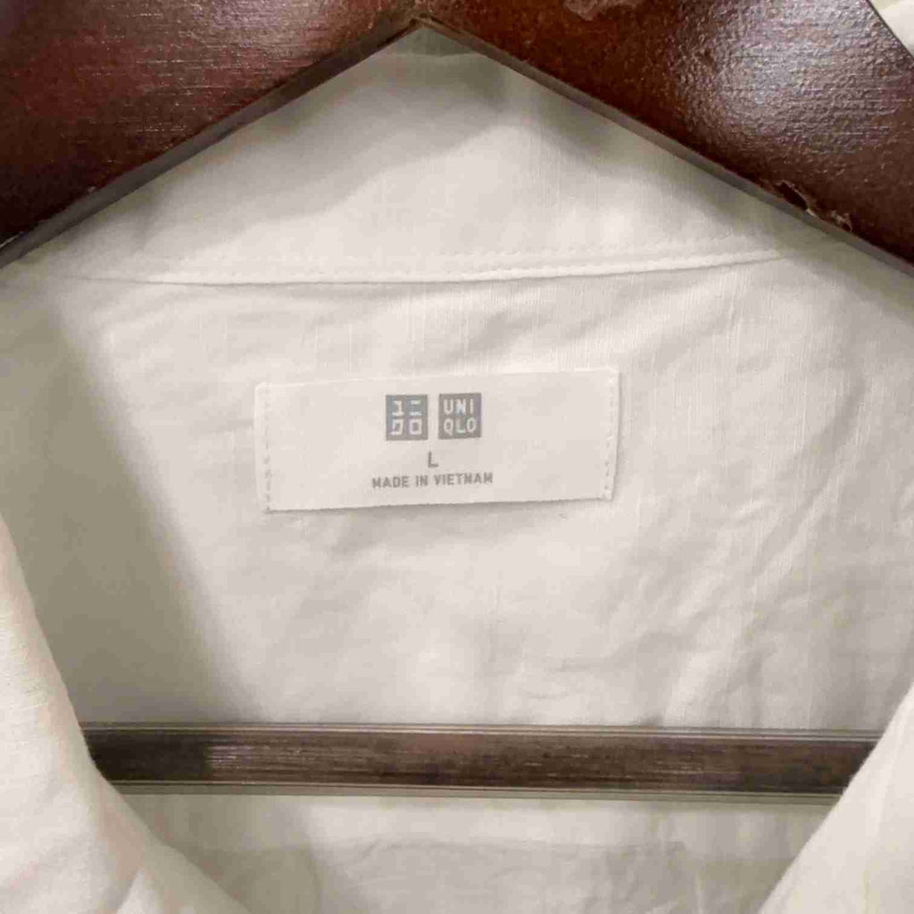 Uniqlo 100% linen white shirt