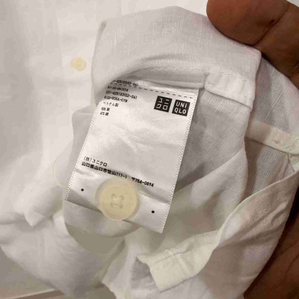 Uniqlo 100% linen white shirt
