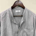 Uniqlo 100% chinese collar linen grey shirt