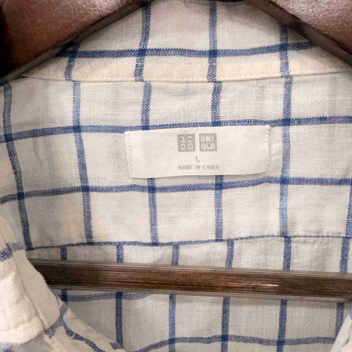 Uniqlo 100% linen checkerd shirt