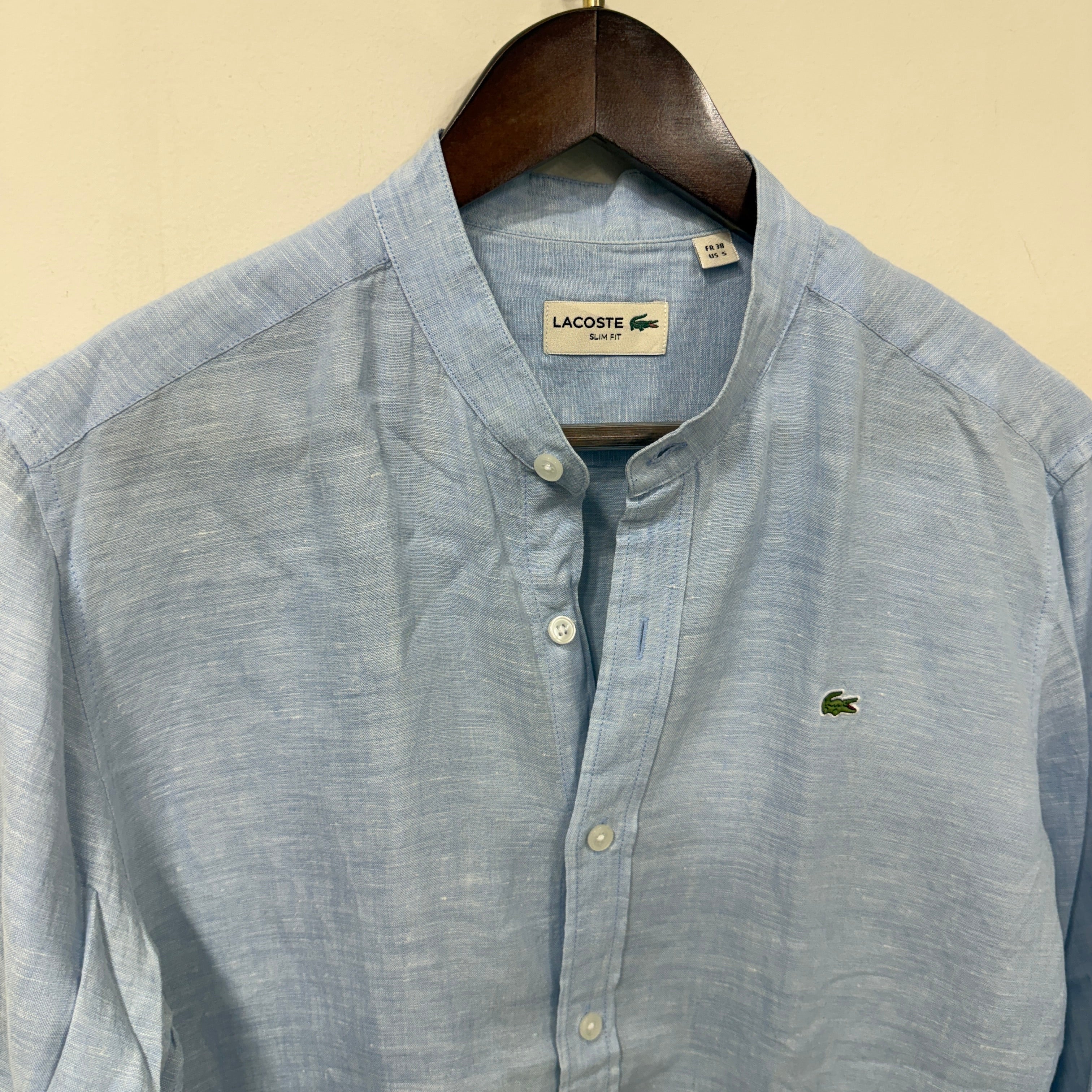 Lacoste linen sky blue shirt