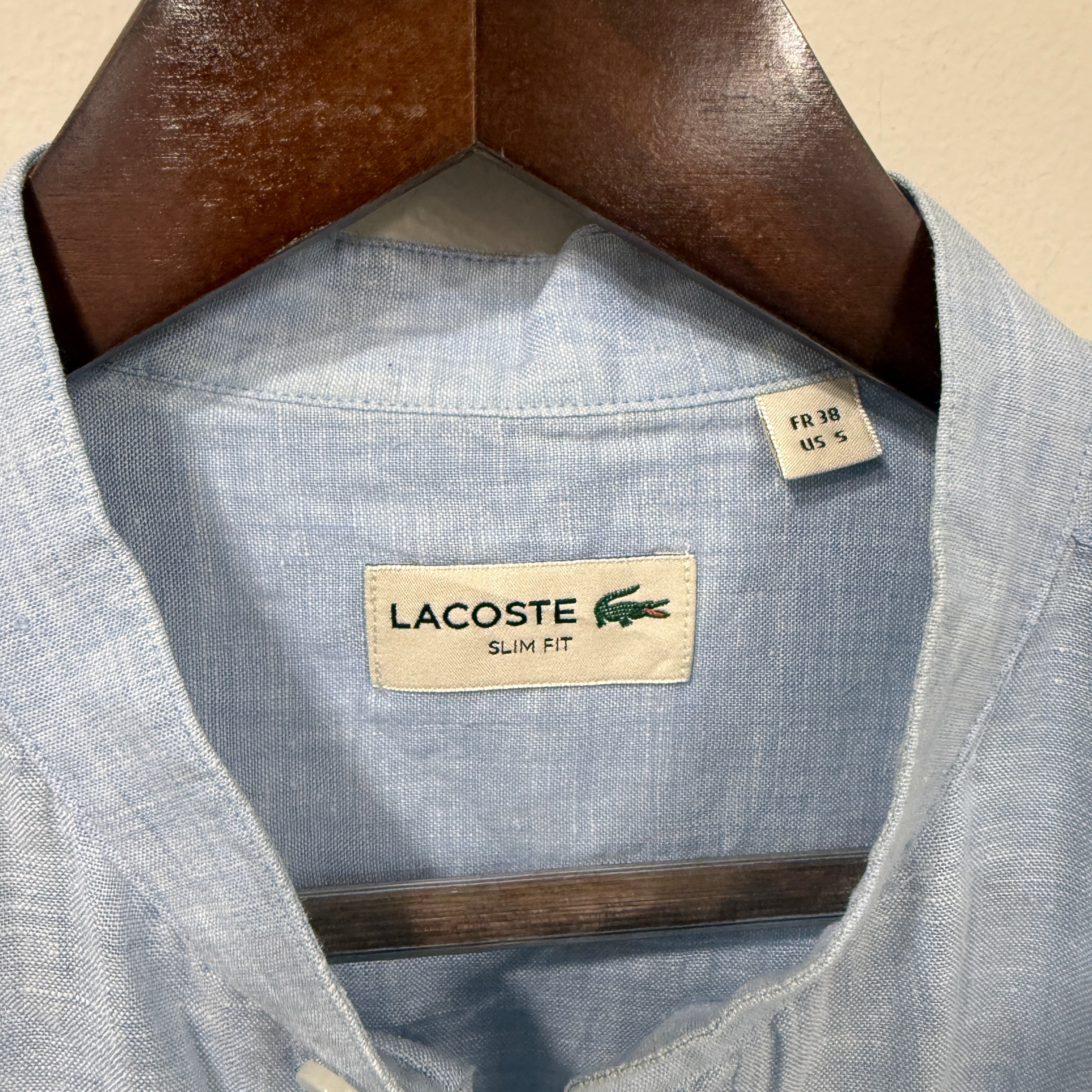 Lacoste linen sky blue shirt