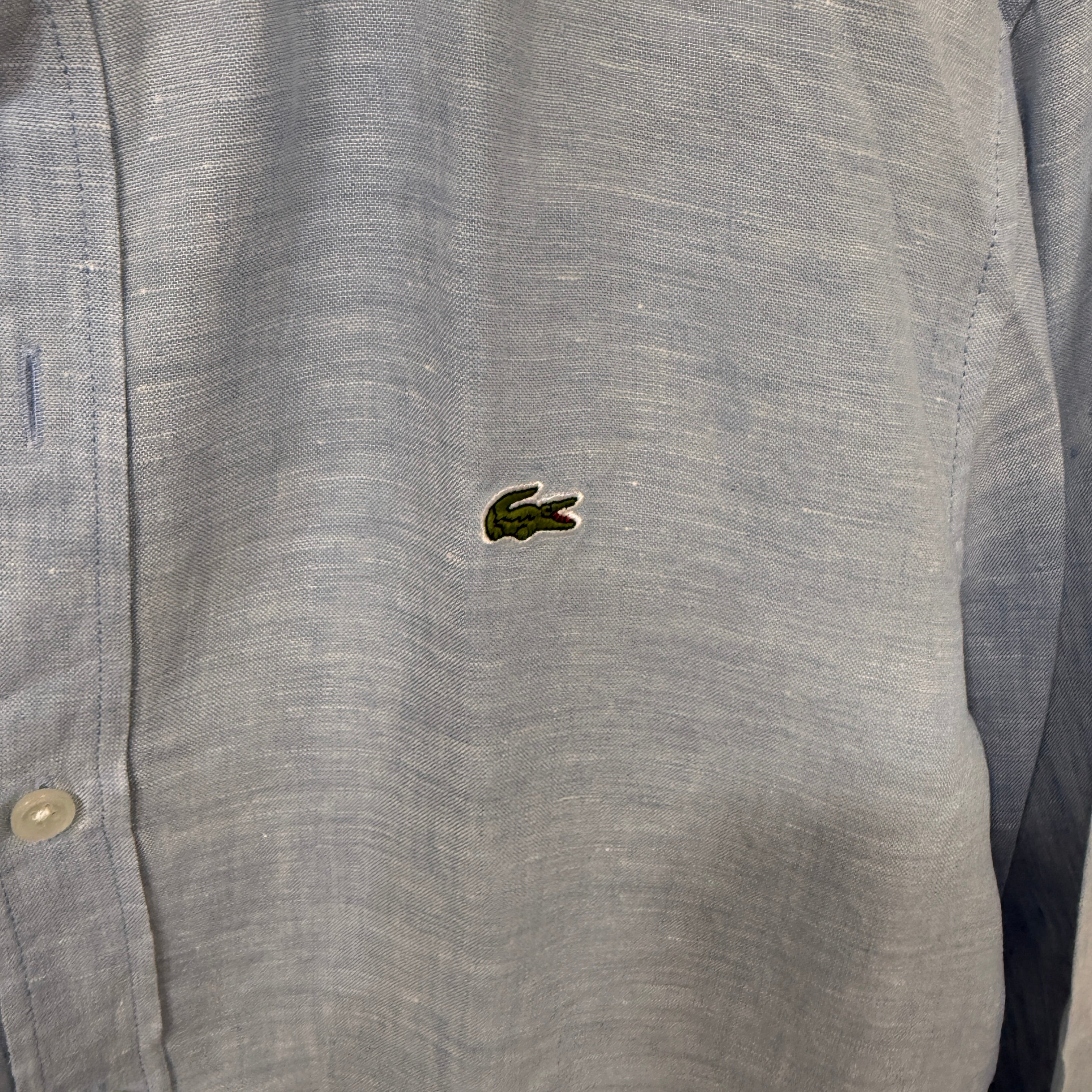 Lacoste linen sky blue shirt
