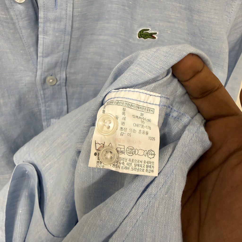 Lacoste linen sky blue shirt