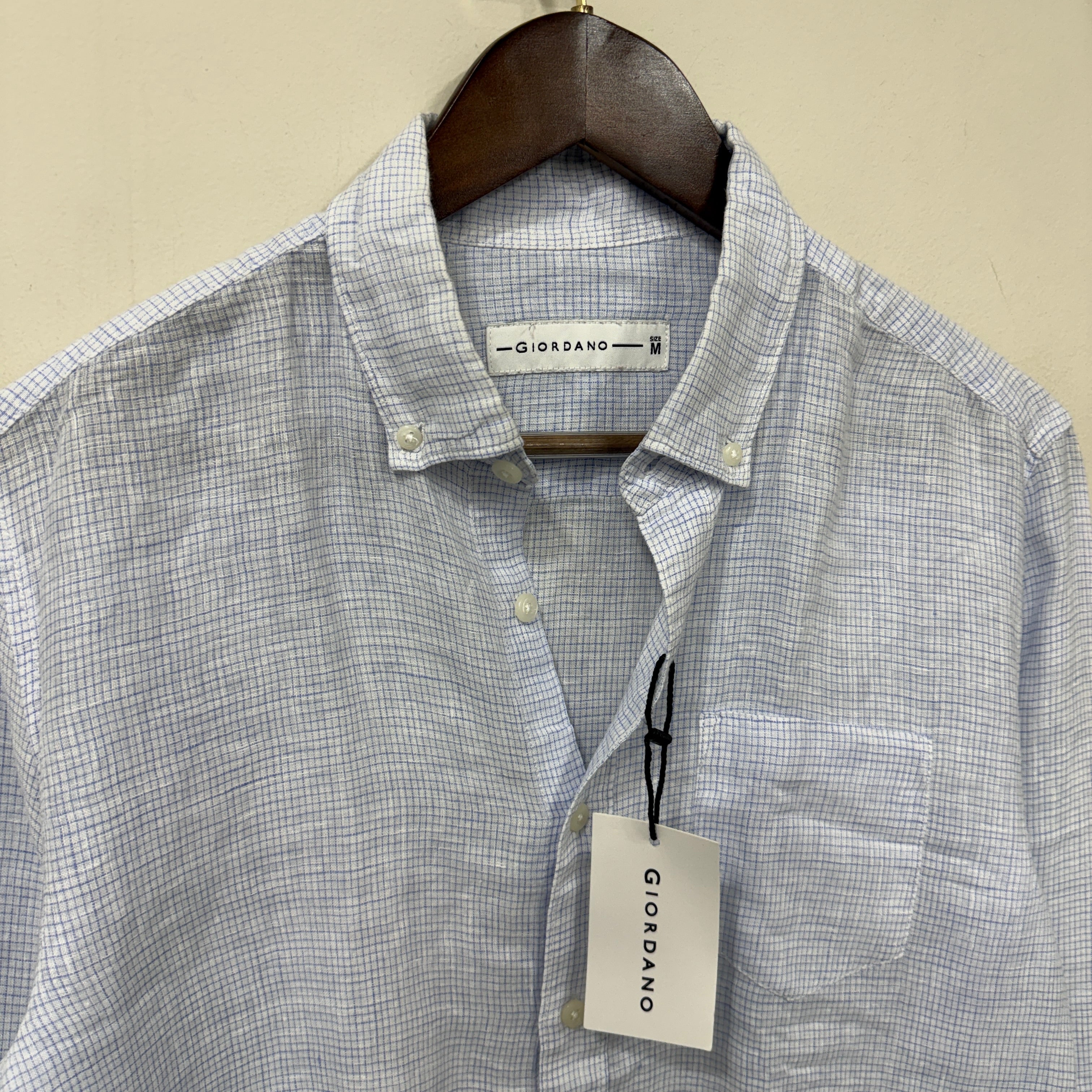 Giodarno linen checkered shirt