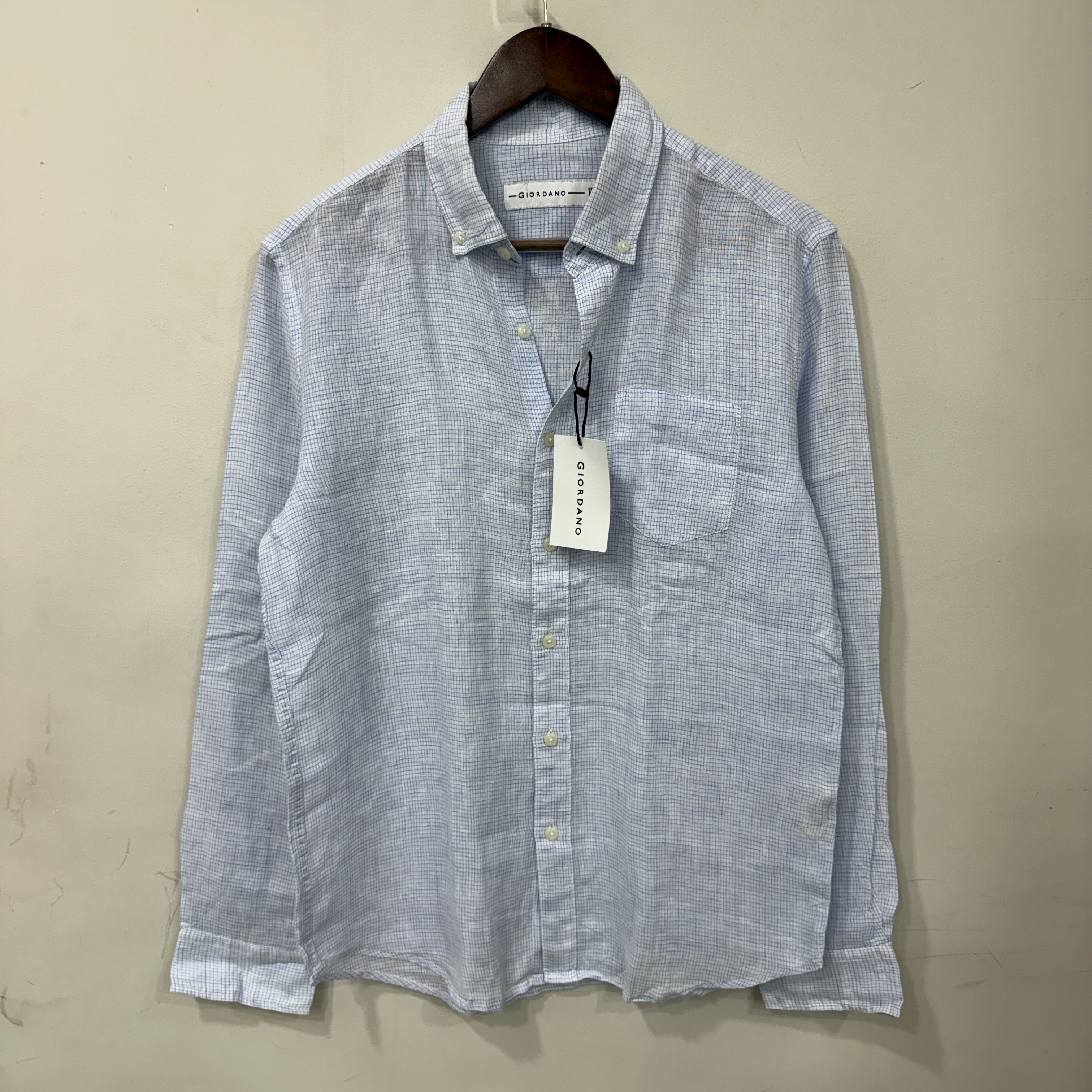 Giodarno linen checkered shirt
