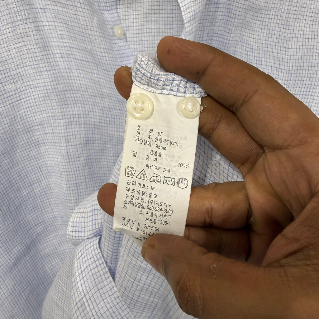 Giodarno linen checkered shirt