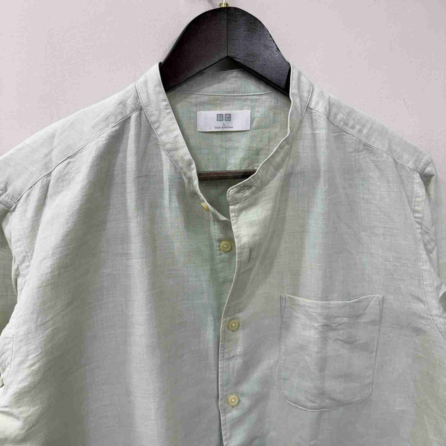 Uniqlo Chinese collar linen shirt