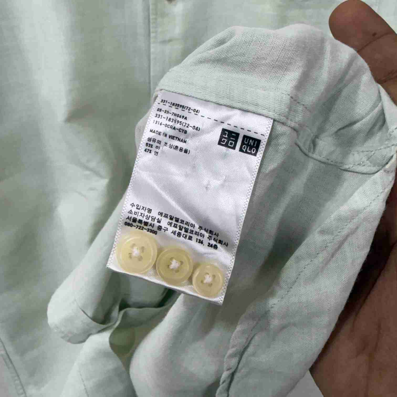 Uniqlo Chinese collar linen shirt