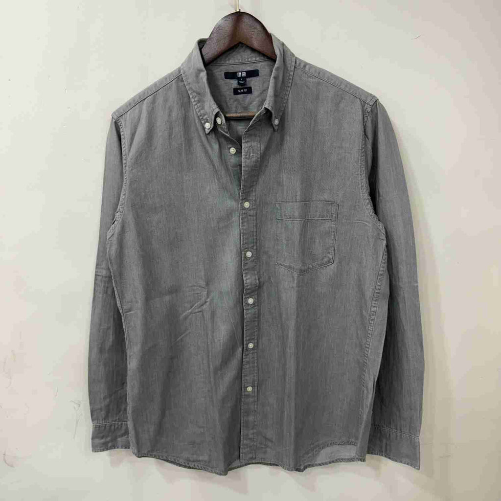 Uniqlo Grey solid shirt