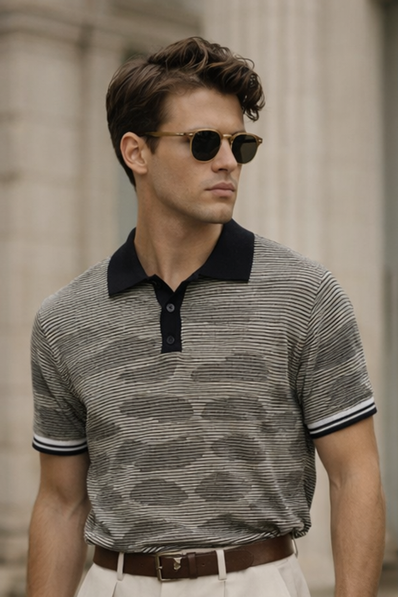 Monaco Shadow knit Polo T-shirt
