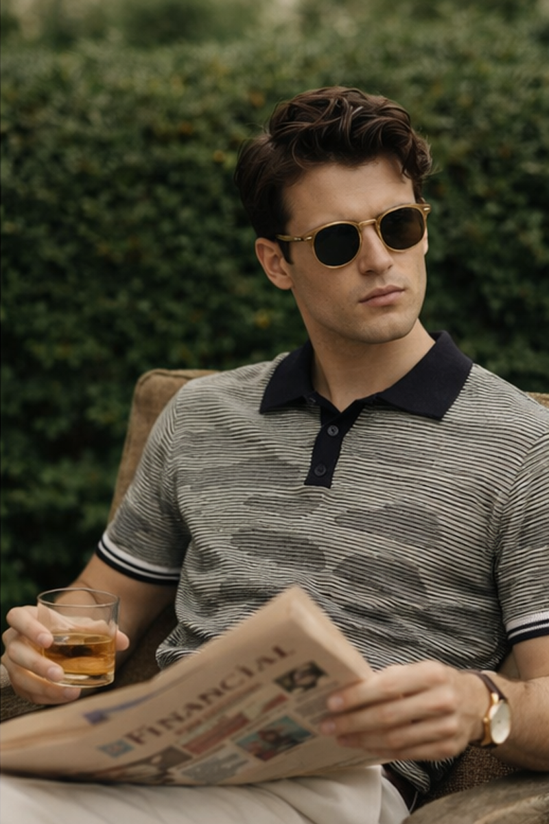 Monaco Shadow knit Polo T-shirt