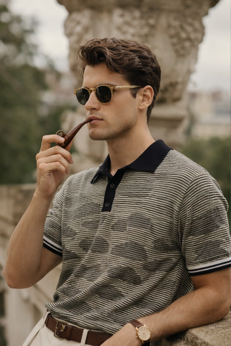 Monaco Shadow knit Polo T-shirt