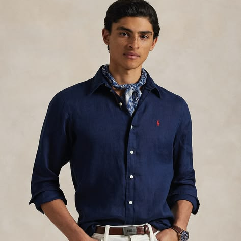 Ralph Lauren Navy Blue linen shirt